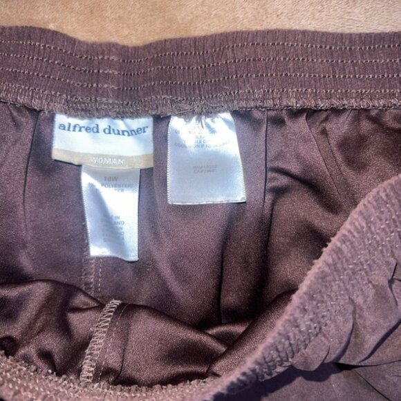 Alfred Dunner Women‎ 18W Brown Pull On Elastic Pants Pocket 100% Polyester (P) - Picture 6 of 7